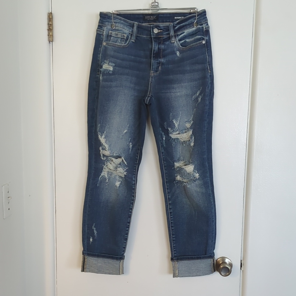 Judy Blue Dark Wash Distressed Jeans